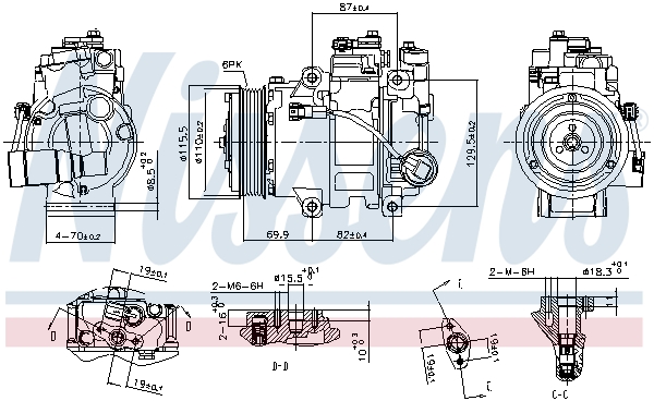 Compressor, air conditioning - 890133 NISSENS