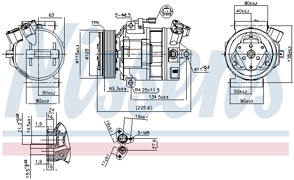 Compressor, air conditioning - 890138 NISSENS