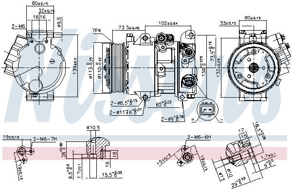 Compressor, air conditioning - 890144 NISSENS