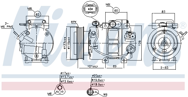 Compressor, air conditioning - 890150 NISSENS