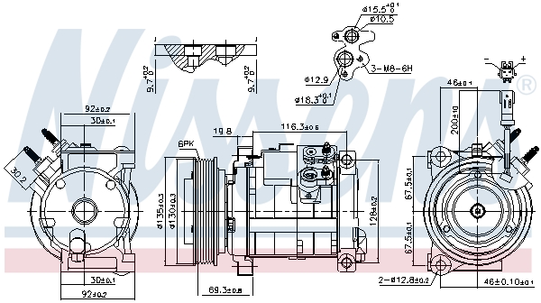 Compressor, air conditioning - 890152 NISSENS