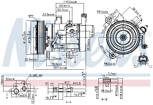 Compressor, air conditioning - 890159 NISSENS