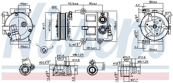 Compressor, air conditioning - 890179 NISSENS