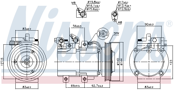 Compressor, air conditioning - 890182 NISSENS