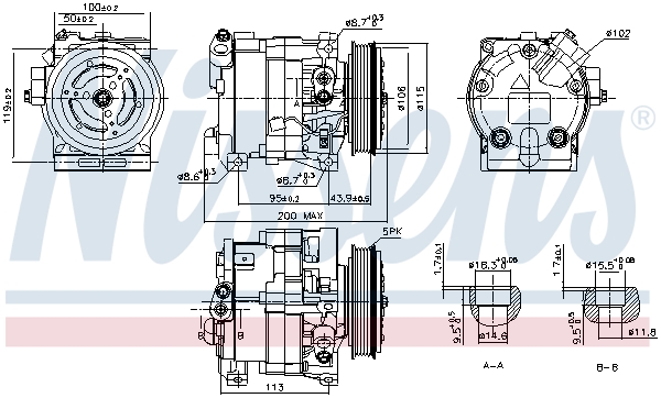 Compressor, air conditioning - 890187 NISSENS