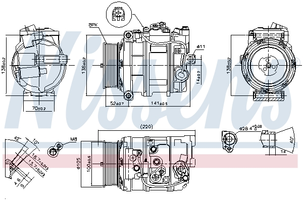 Compressor, air conditioning - 890197 NISSENS