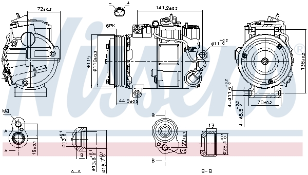 Compressor, air conditioning - 890199 NISSENS