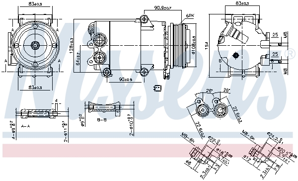 Compressor, air conditioning - 890216 NISSENS