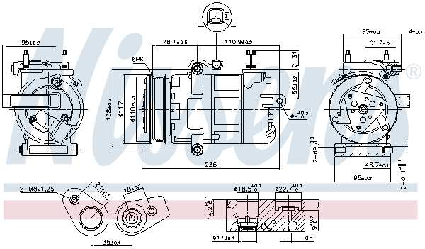 Compressore, Climatizzatore - 890217 NISSENS