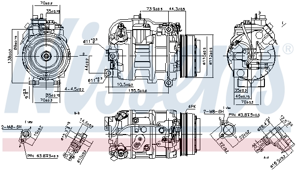 Компрессор, кондиционер - 890218 NISSENS