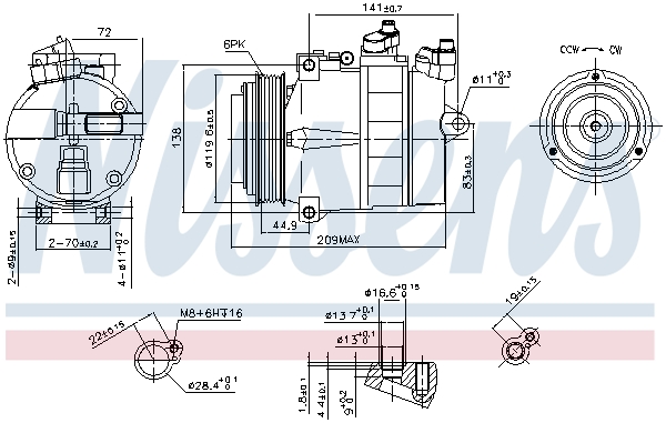 Compressor, air conditioning - 89022 NISSENS