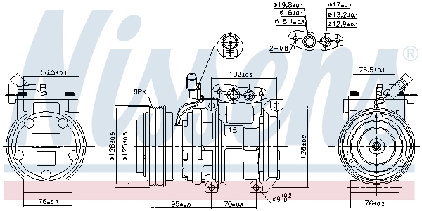 Compressor, air conditioning - 890233 NISSENS