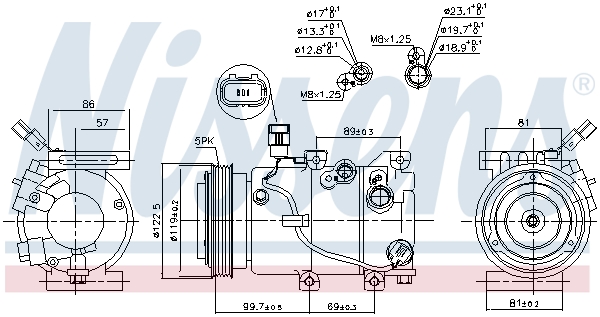 Compressor, air conditioning - 890241 NISSENS