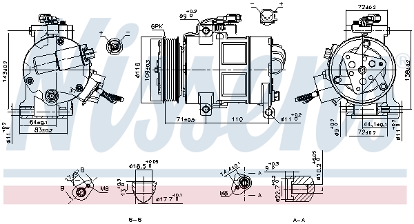 Compressor, air conditioning - 890249 NISSENS