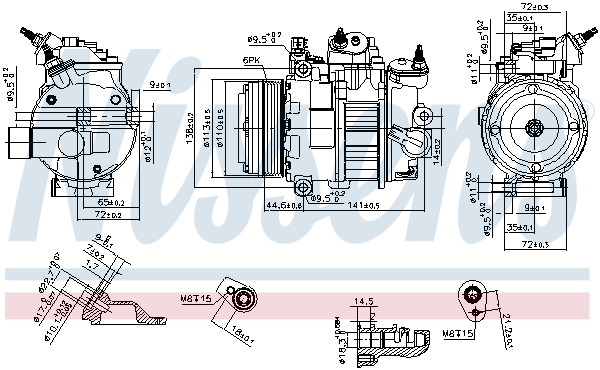 Compressor, air conditioning - 890250 NISSENS