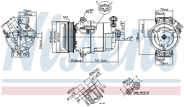 Compressor, air conditioning - 890262 NISSENS