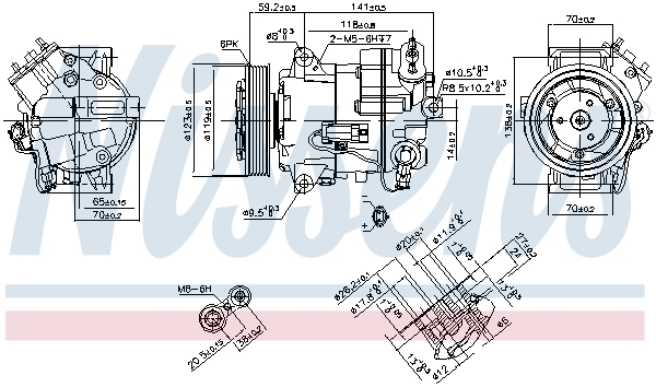 Compressor, air conditioning - 890264 NISSENS