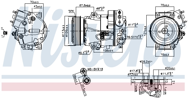 Компрессор, кондиционер - 890266 NISSENS
