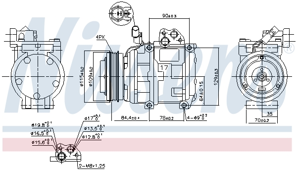 Compressor, air conditioning - 890282 NISSENS