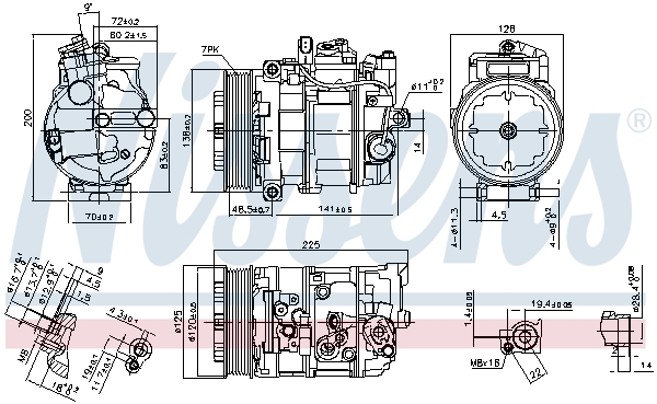 Компрессор, кондиционер - 890294 NISSENS
