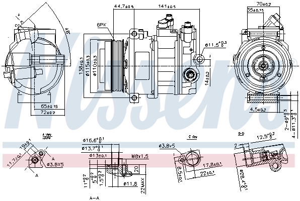 Compressor, air conditioning - 890304 NISSENS