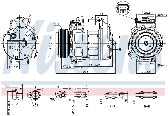 Compressor, air conditioning - 890329 NISSENS