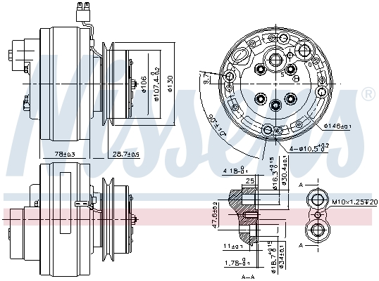 Compressor, air conditioning - 890368 NISSENS