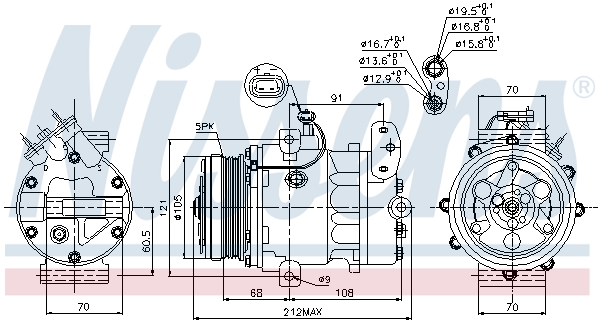 Compressor, air conditioning - 89037 NISSENS