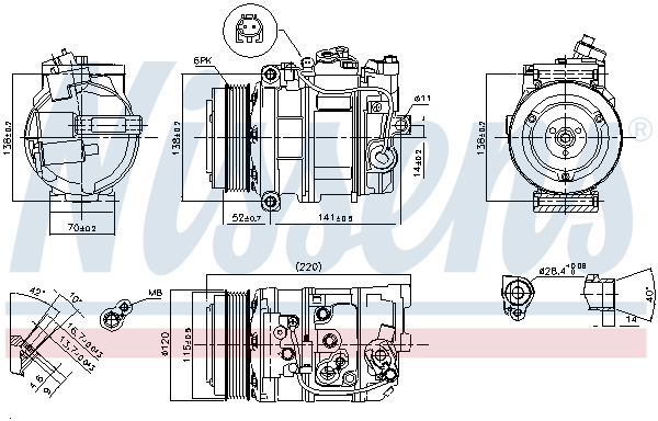 Compressor, air conditioning - 890379 NISSENS