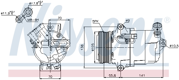 Compressor, air conditioning - 89038 NISSENS
