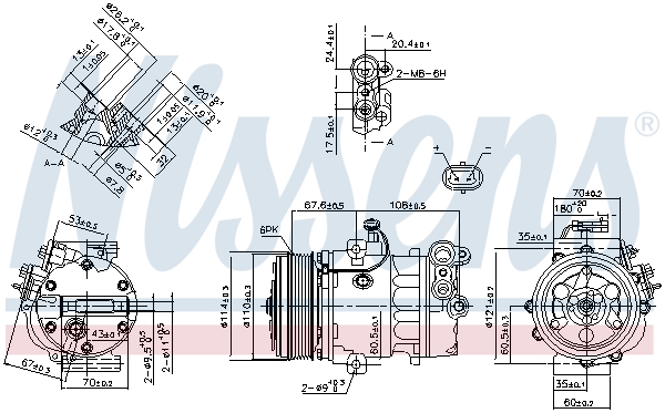 Compressor, air conditioning - 890388 NISSENS