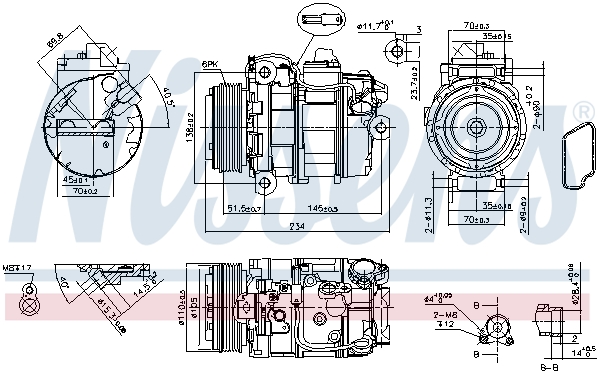 Compressor, air conditioning - 890390 NISSENS