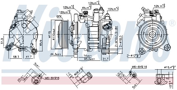 Compressor, air conditioning - 890397 NISSENS
