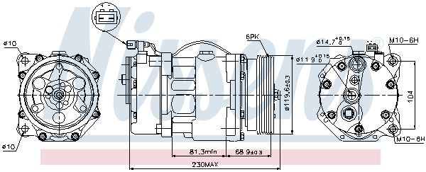 Compressor, air conditioning - 89040 NISSENS