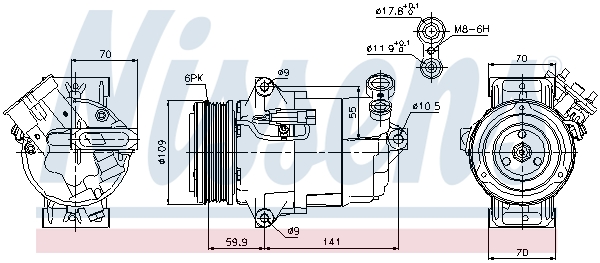 Compressor, air conditioning - 89041 NISSENS