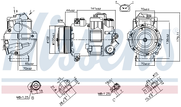 Compressor, air conditioning - 890412 NISSENS
