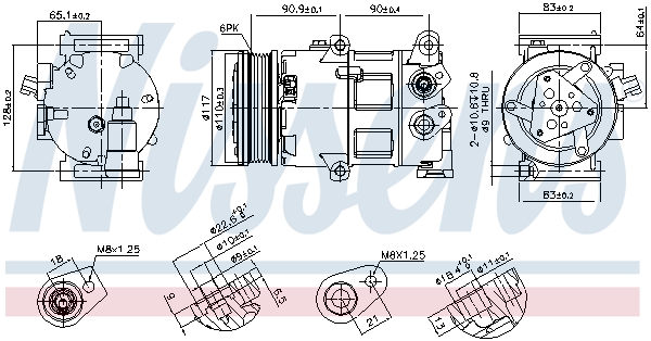 Compressor, air conditioning - 890418 NISSENS