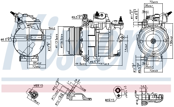 Compressor, air conditioning - 890419 NISSENS