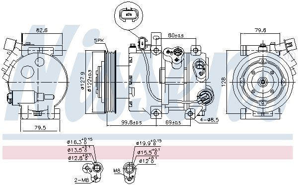 Compressor, air conditioning - 890423 NISSENS