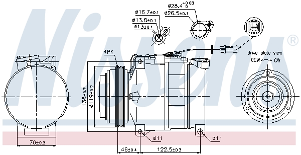 Compressor, air conditioning - 89045 NISSENS