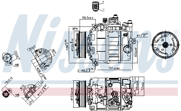 Compressor, air conditioning - 89052 NISSENS