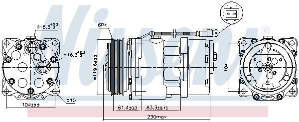 Compressor, air conditioning - 89055 NISSENS