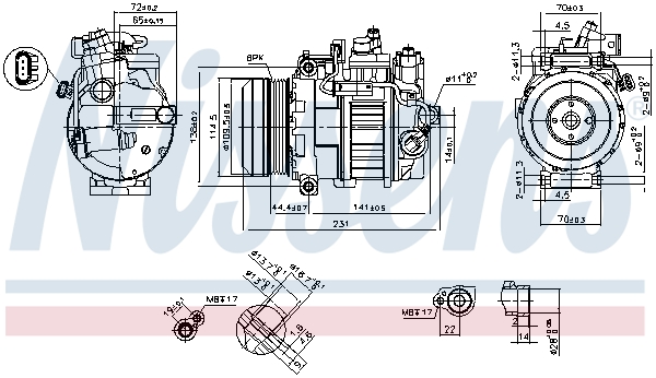 Compressor, air conditioning - 890552 NISSENS