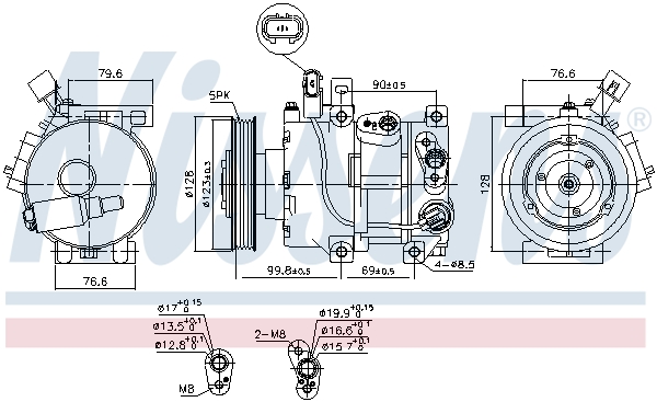 Compressor, air conditioning - 890562 NISSENS