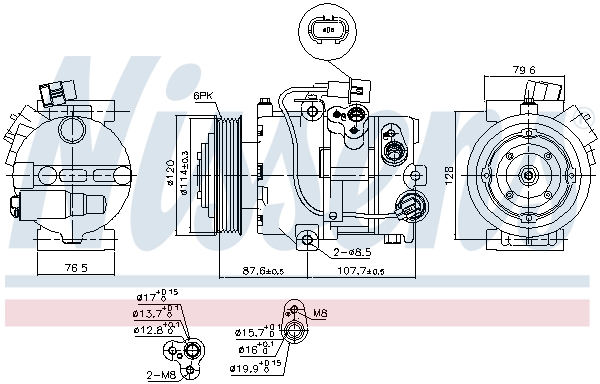 Compressor, air conditioning - 890563 NISSENS