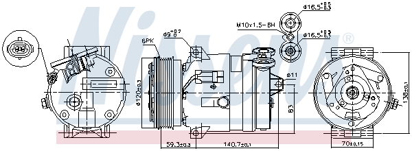 Compressor, air conditioning - 89057 NISSENS