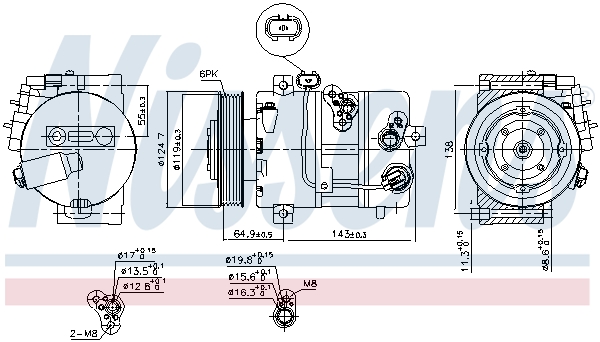 Compressor, air conditioning - 890578 NISSENS
