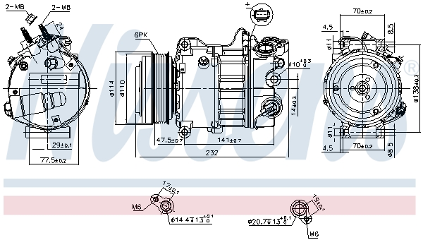 Compressor, air conditioning - 890585 NISSENS