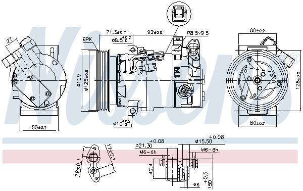 Compressor, air conditioning - 890586 NISSENS