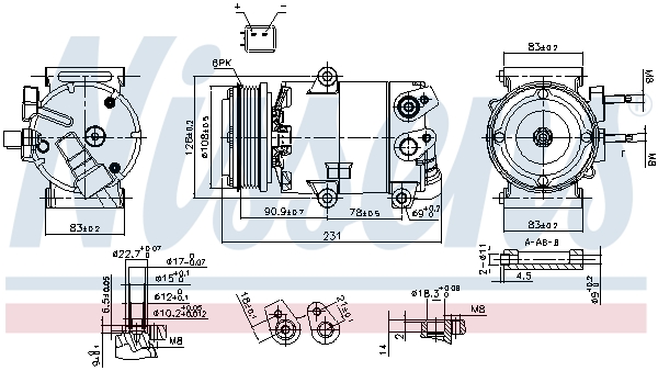 Compressore, Climatizzatore - 890588 NISSENS